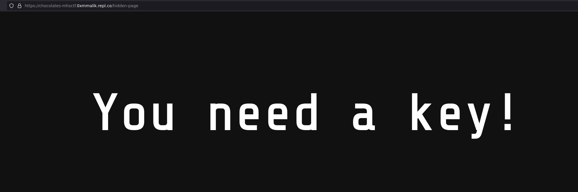 You need a key! message